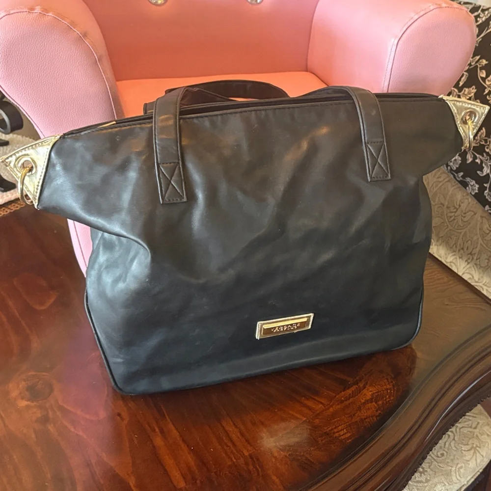 Versace Black Leather Men's Bag